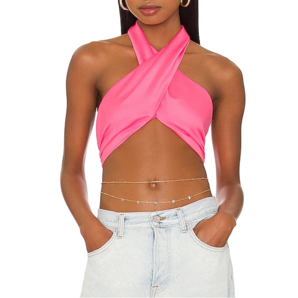 Superdown alondra halter wrap top